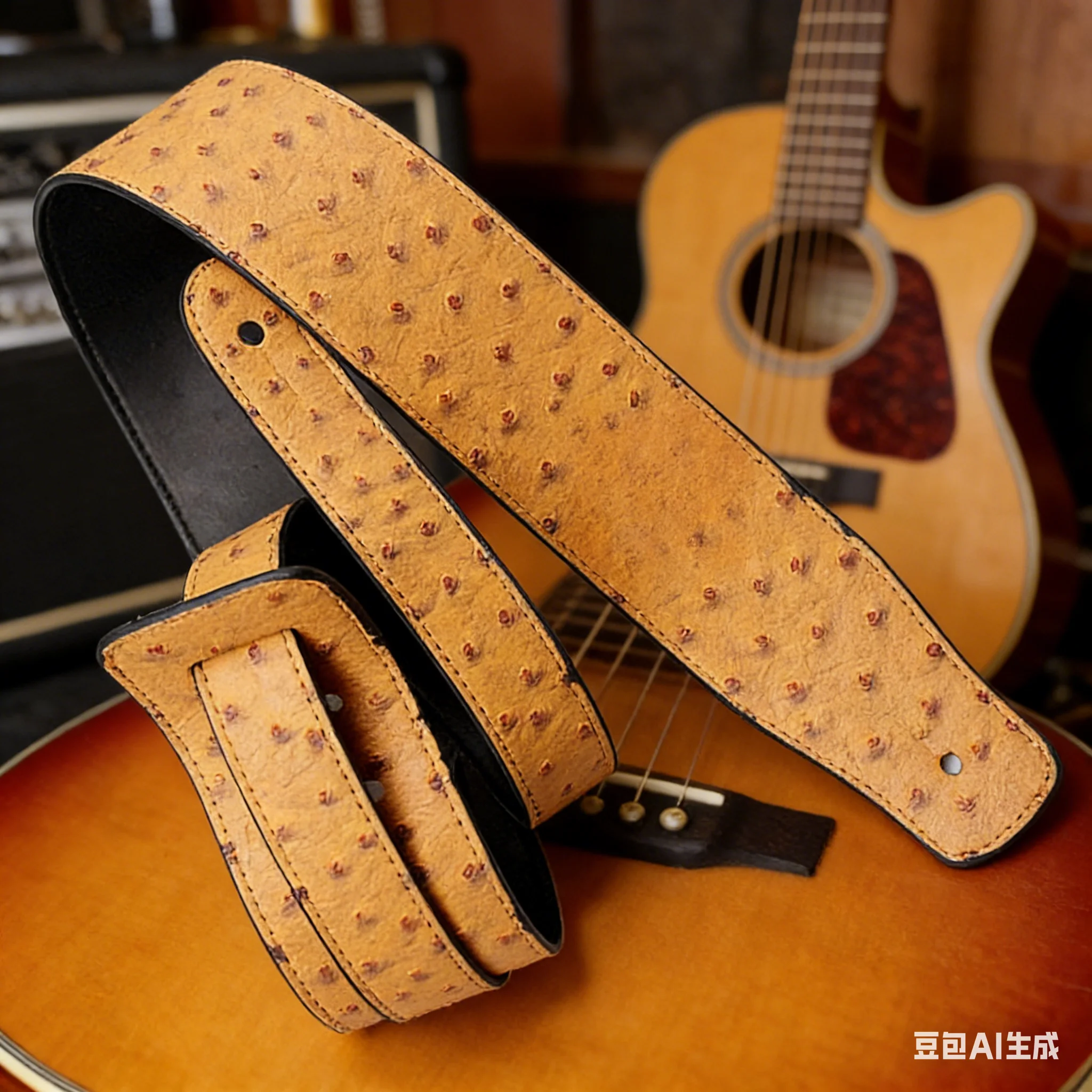 Musical Instrument Band - 1pc Guitar Strap PU Leather Embossed