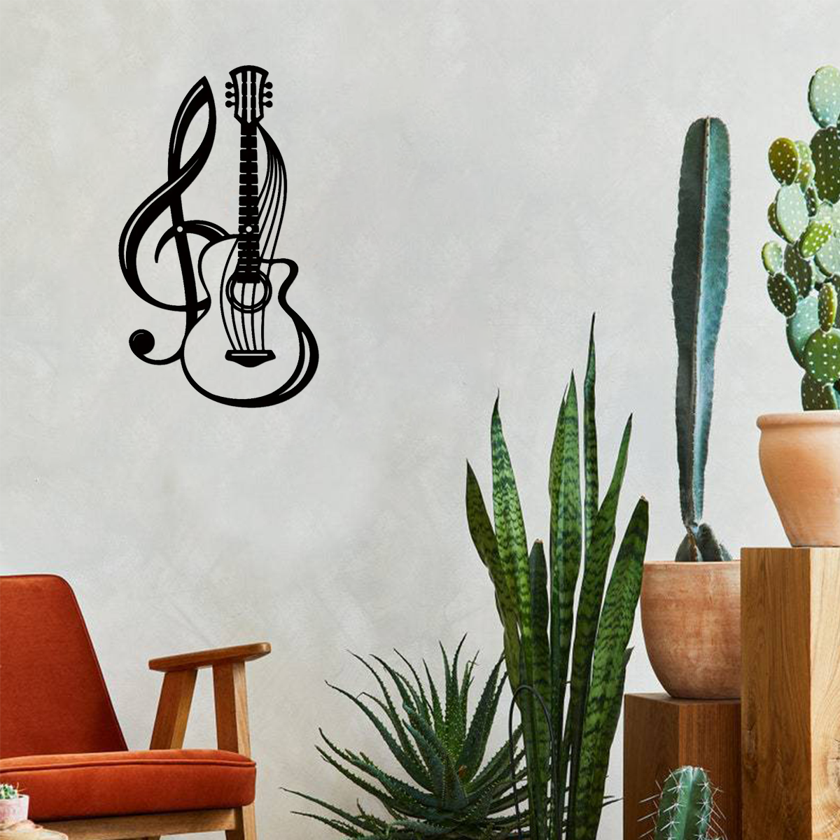 Musical Instrument Guitar - Vintage Black Electric Guitar Wall Art