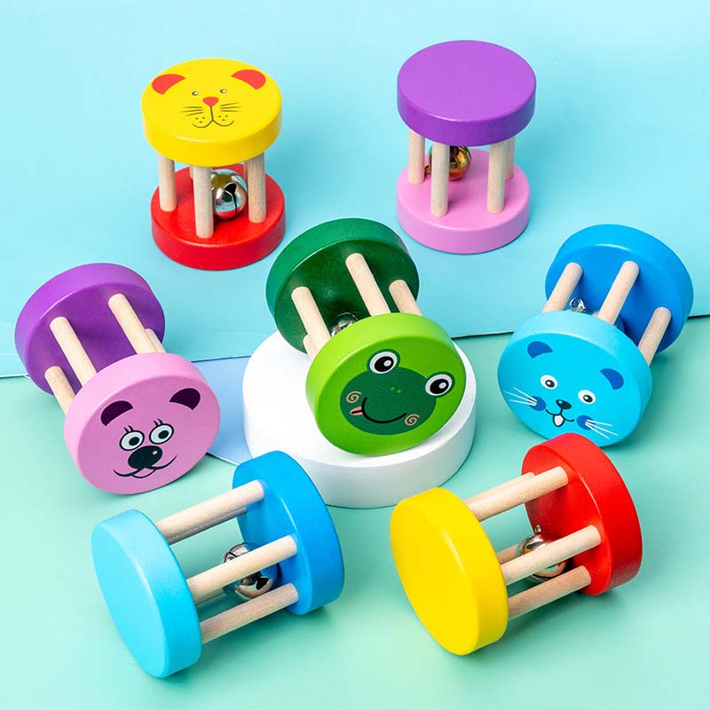 Musical Instrument Old - 1pc Montessori Baby Wooden Cage Rattles