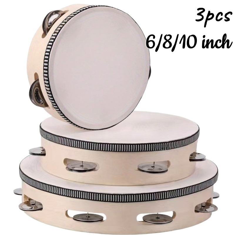 1/3pcs Wooden Tambourine 6/8/1 - Musical Instrument Game review and price