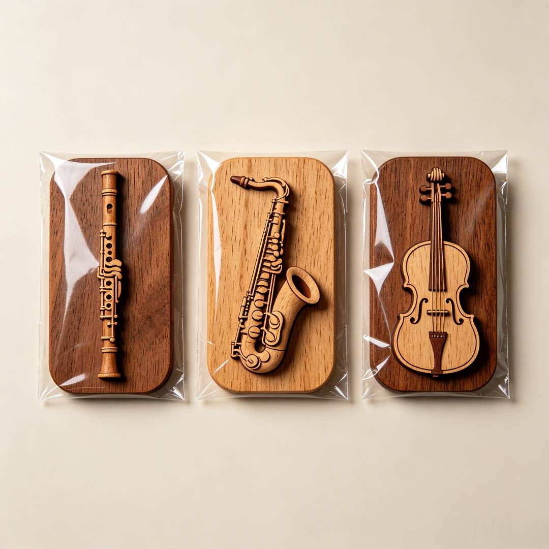 Custom Fridge Magnet Wooden Mu - Musical Instrument Old review and price